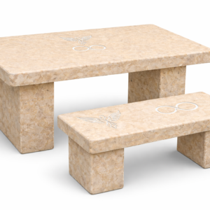 Matrika angelov – Svetlobni vrtni komplet (miza + klop)